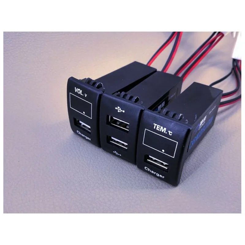 USB зарядное устройство автомобильное разъем напряжение дисплей Температура аудио VOL. V TEM для Suzuki