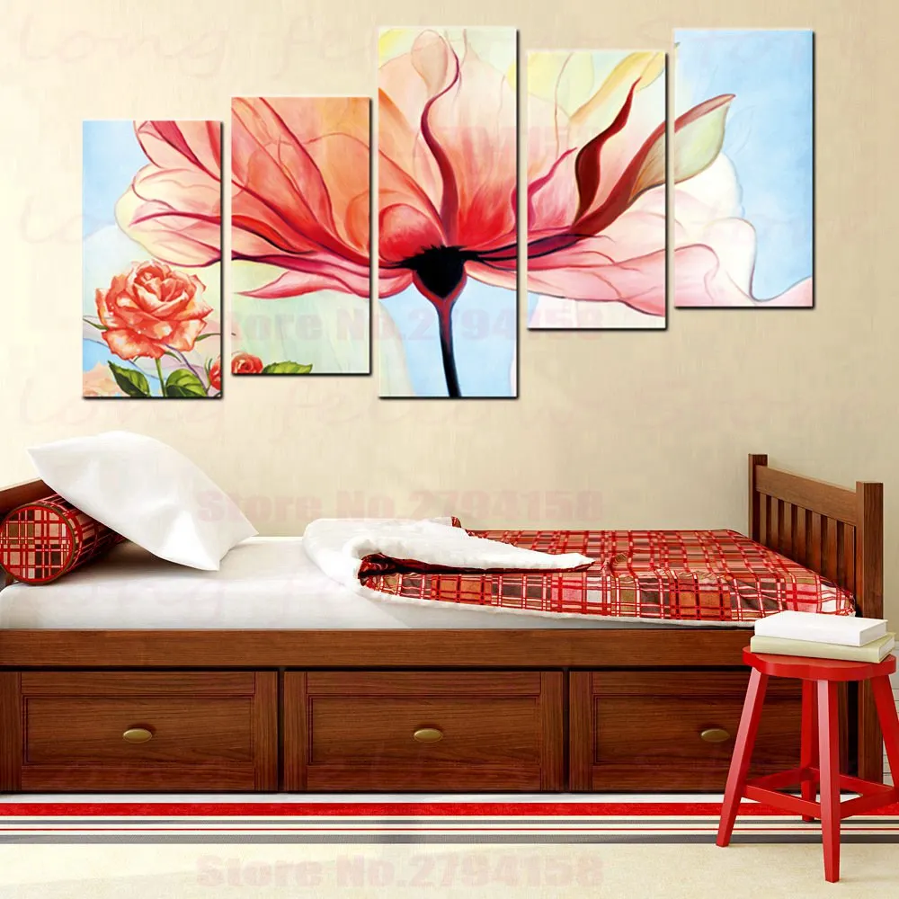 Большие постеры и принты розовых цветов украшения для дома Модульная картина