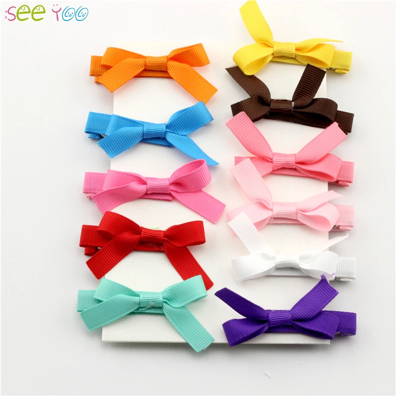 Новинка зажим для волос с бантом 2 дюйма 10 шт. головные уборы девочек маленькие