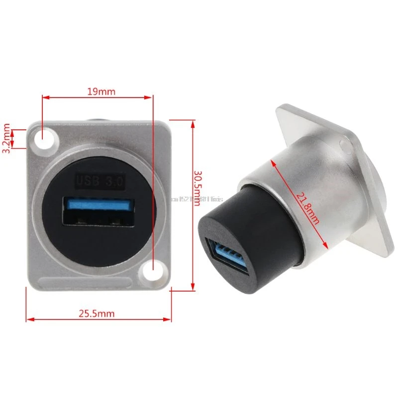 

USB 3.0 Socket Metal D type Female to Female Connector Panel Mounting Holder Adapter Support