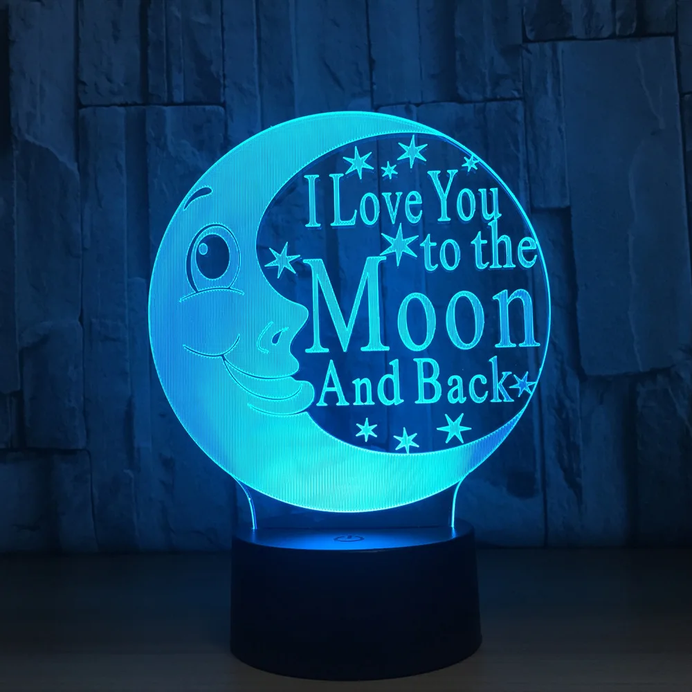 Moon лампа 3D светильник 7 цветов Светодиодные ночные лампы Ночной сенсорный USB Led