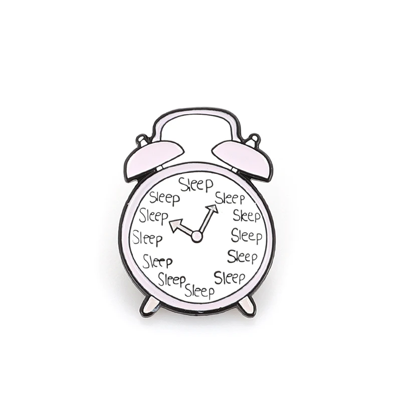 Alarm clock Милый рюкзак камера CD книга эмалированный значок-булавка брошь Розовая серия платье Нагрудный значок девочка рюкзак ювелирные изделия детский подарок - Metal color: Alarm clock