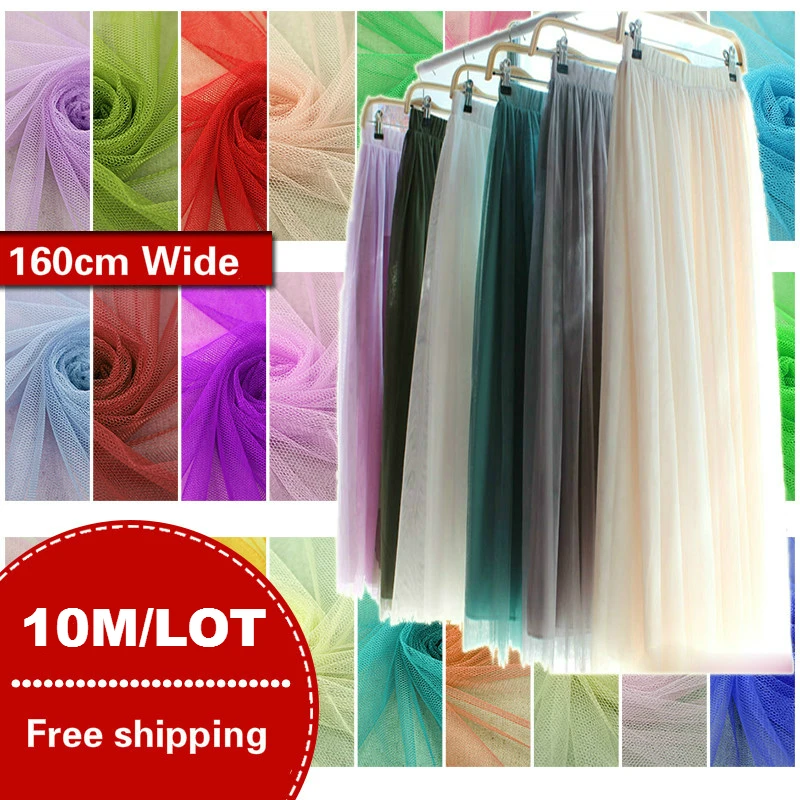 10 м/лот мягкая ткань для тюля однотонная сетчатая юбка-пачка из 100% полиэстера