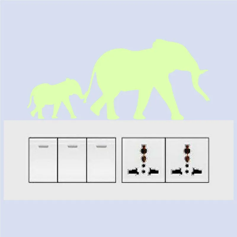 Переключатель со слоном для мамы и ребенка стикер светится в темноте настенный