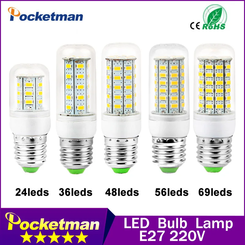 1 шт. 220 В мини Светодиодная лампа E27 SMD5730 для кукурузы лампада высокого люмена