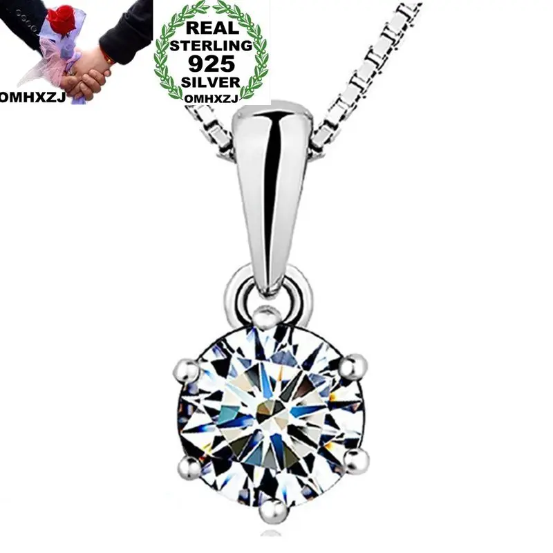 

OMHXZJ, оптовая продажа, европейский модный женский подарок на вечерние дьбу, женское ожерелье с подвеской из стерлингового серебра 925 пробы NA10