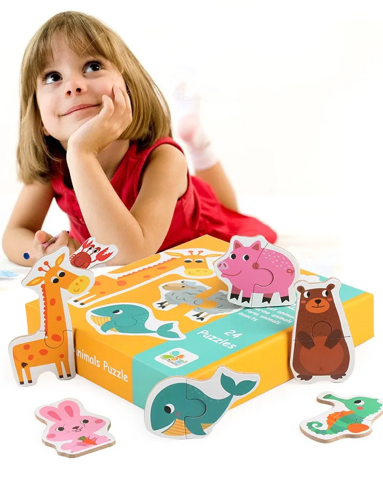 

Children Fun Matching Puzzle Animal Transportation Fruits Vegetables Early Learning Toys for Kids Children Educational Toy Gift