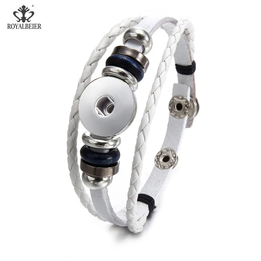 SZ0578b Новое поступление, 6 цветов, дешевле, браслет из искусственной кожи, сделай сам, 18 мм, застежка-кнопка, браслет, ювелирное изделие, Ретро стиль, веревка, кожа, для женщин, древний узор - Окраска металла: SZ0578b