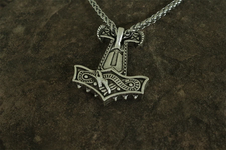 

lanseis 1pcs dropshipping viking goat hammer pendant men necklace jewelry