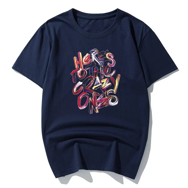 NAVY BLUE Большие размеры 5XL 7XL 8XL женские футболки с коротким рукавом летние хлопковые футболки креативный принт с буквенным принтом удобные мягкие 120 кг темно-синий - Цвет: NAVY BLUE