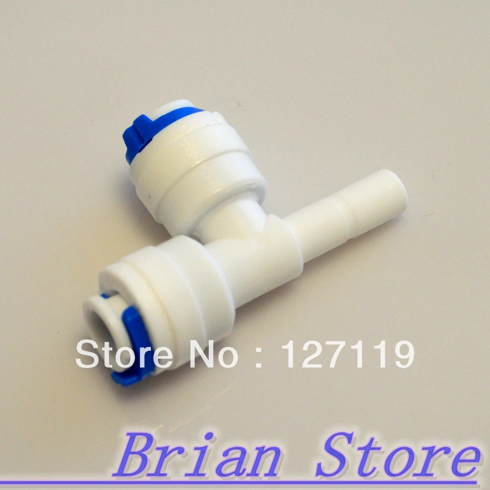 

1/4" OD Tube Quick Connection 1/4" Pipe Type T Connector RO Water Reverse Osmosis Aquarium System connector fitting