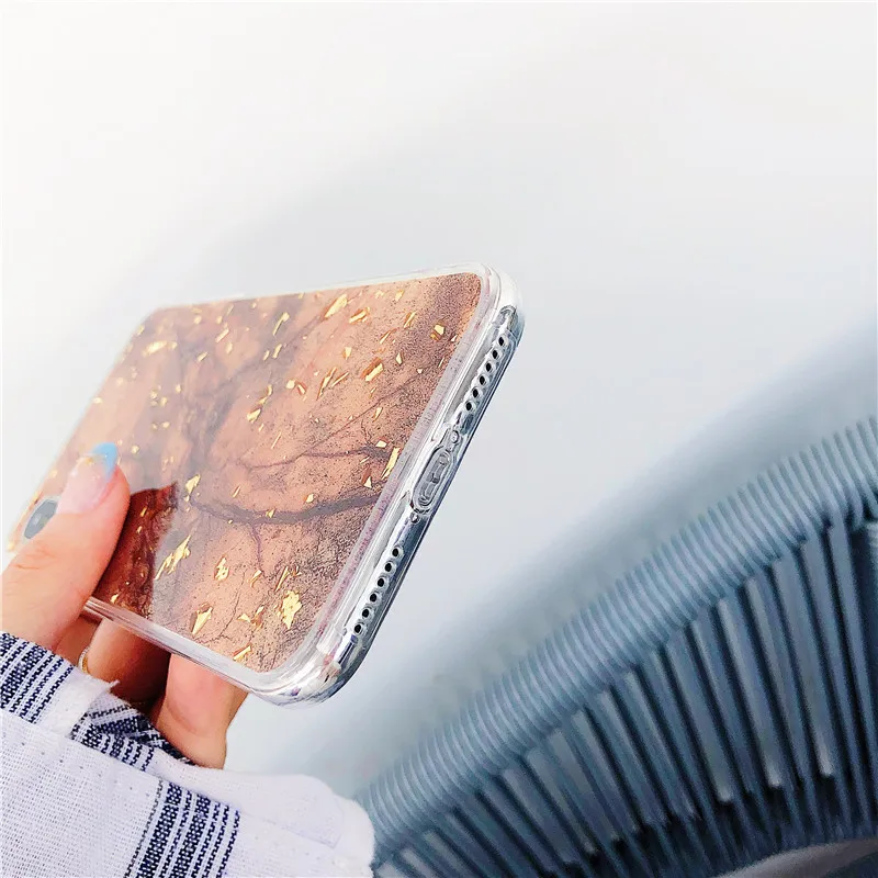 Gold Foil Marble Phone Case For iphone XS Max XR X 6S 6 7 8 Plus Back Cover Luxury Fashion Soft IMD Cases |