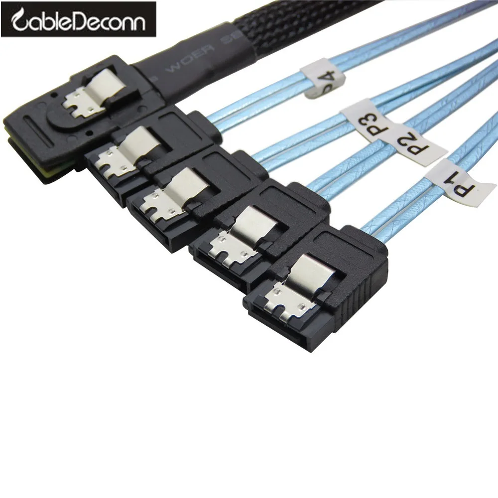 Mini SAS 4i 36P SFF 8087 до 4 SATA 7P Обратный кабель с защелкой 100 см|sata sata|sata to satasata |