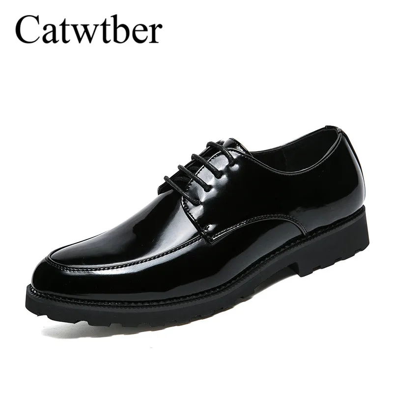 Catwtber Men Leather Shoes Oxford Casual Men's Dress Business Flats Breathable Banquet Wedding | Обувь