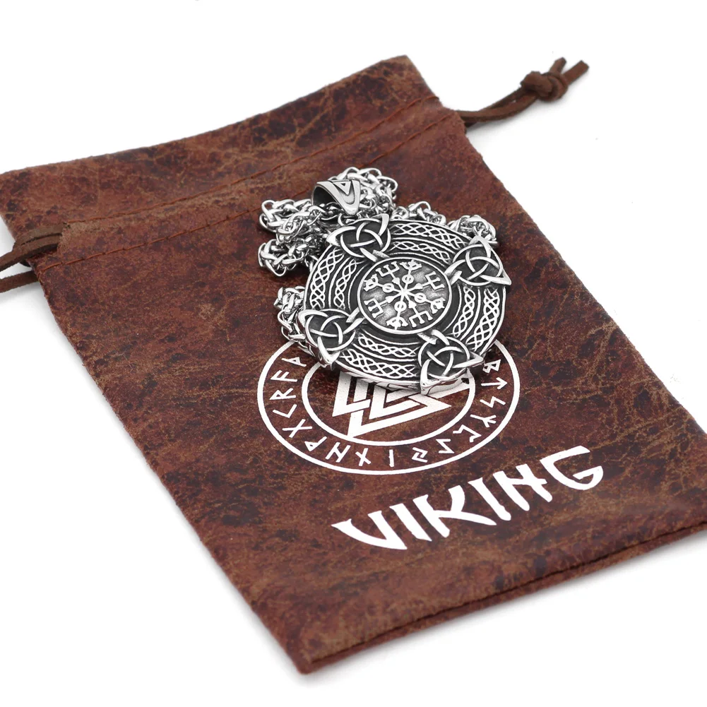 Viking Nordic языческих амулет с узелком нержавеющая сталь щит ожерелье ювелирные