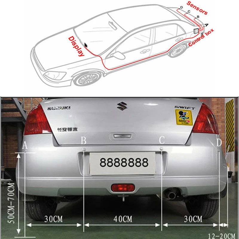 Датчик парковки Atreus 4 шт. монитор с зондом для BMW e46 e39 e36 Audi a4 b6 a3 a6 c5 Renault duster Lada
