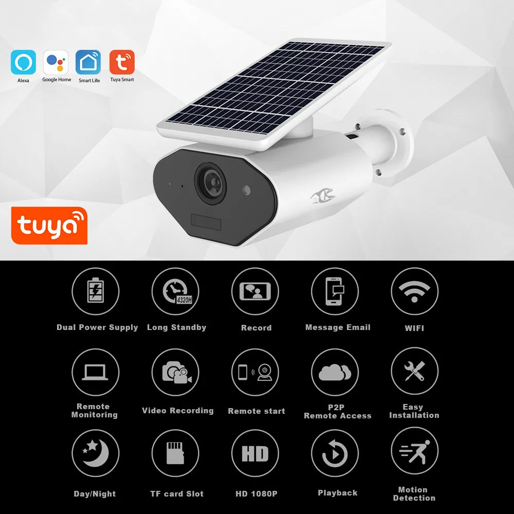 Граффити умная Беспроводная сетевая наружная Солнечная камера Tuya Wifi|Управление