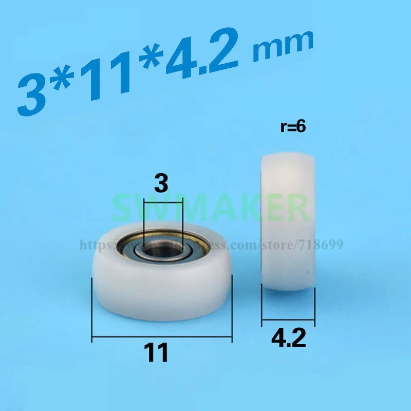

Пластичный подшипник 693zz, 3*11*4,2 мм, малое колесо, пом, сферический кулачковый шкив для дверной и оконный ролик