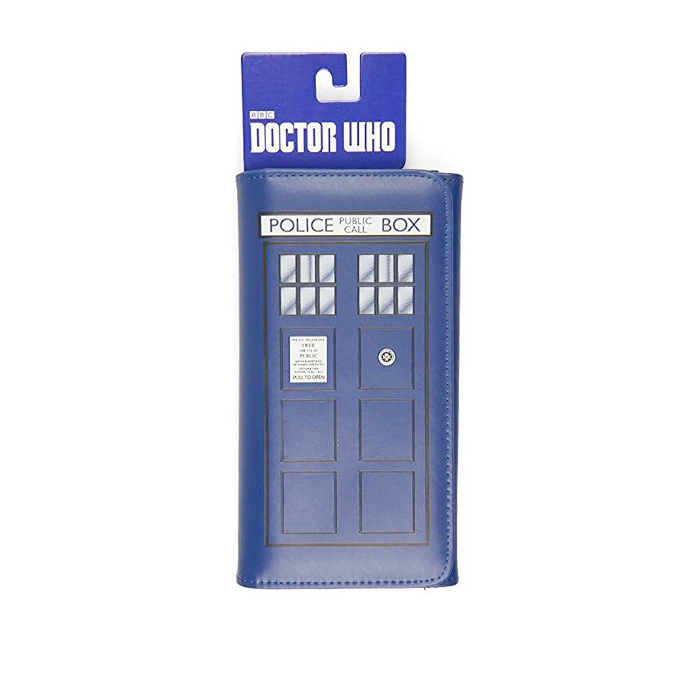 Кошелек Doctor Who три сложения с тиснением дизайн Dr. TARDIS женские длинные кошельки