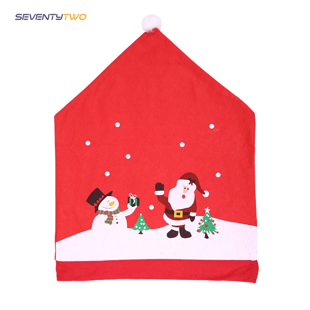 Рождественский стул Рождественская Шляпа Санты домашние чехлы на стулья декор