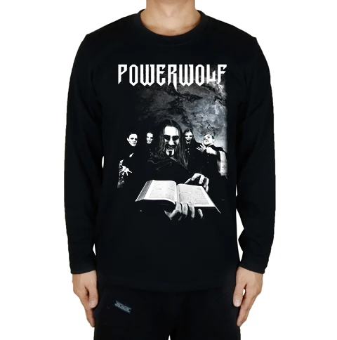 4 дизайна хлопковая футболка с длинным рукавом рокер 3D Powerwolf Rock