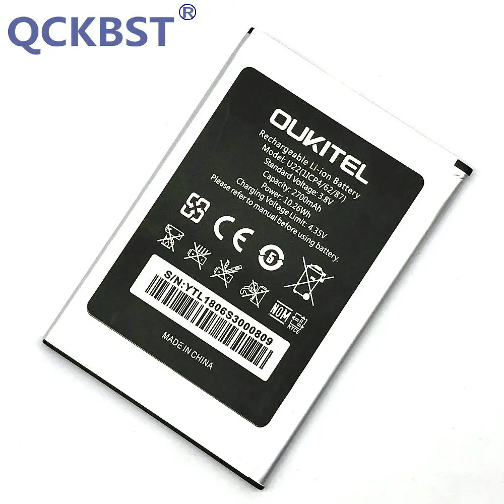 QCKBST новинка сменный аккумулятор 2700 мАч для OUKITEL U22 аккумуляторы телефона код