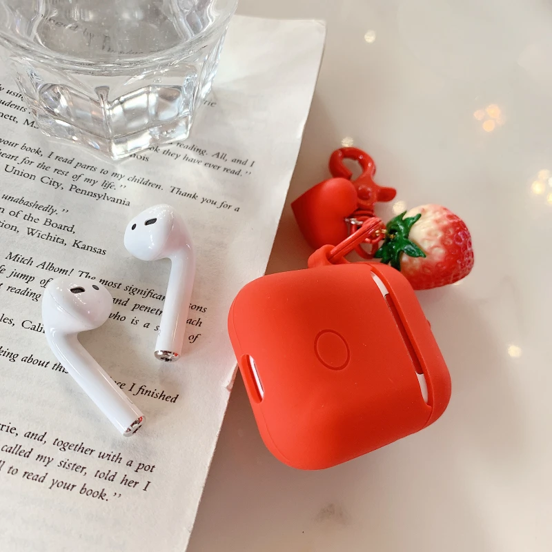Чехол для телефона с изображением клубники, набор наушников AirPods, чехол для iphone XS Max XR XS 8 8plus 7 7plus 6/6S Plus