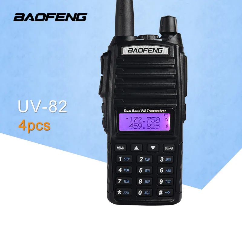 (4 шт.) BaoFeng UV 82 двухдиапазонный 136 174/400 520 MHz FM Ham UV82 двухстороннее радио