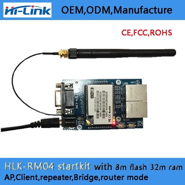

Hlk-rm04 kit serial wifi module p2p mobile phone app