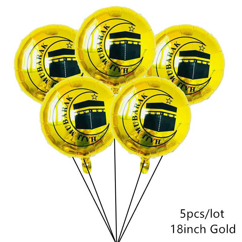 5pcs Gold EID MUBARAK Deco шар в форме буквы Рамадан украшение для дома свадьба золото серебро EID коробка конфет для мусульманских EID Значки для вечеринки декора - Цвет: 5pcs Gold
