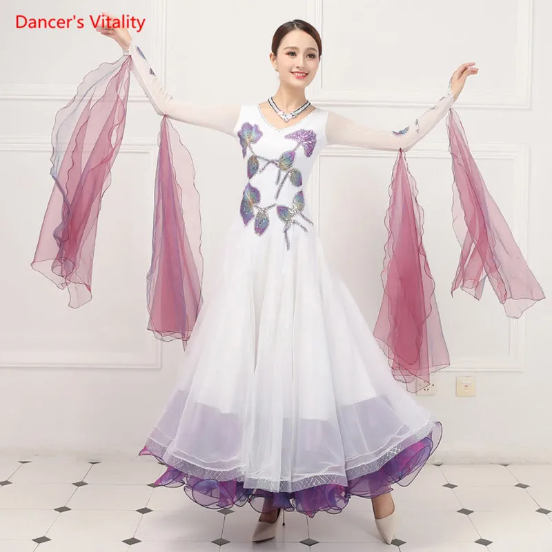 

Women Standard Ballroom Dance Dresses Competition Costumes Waltz Tango Dress For Lady's Stage Performance Costumes