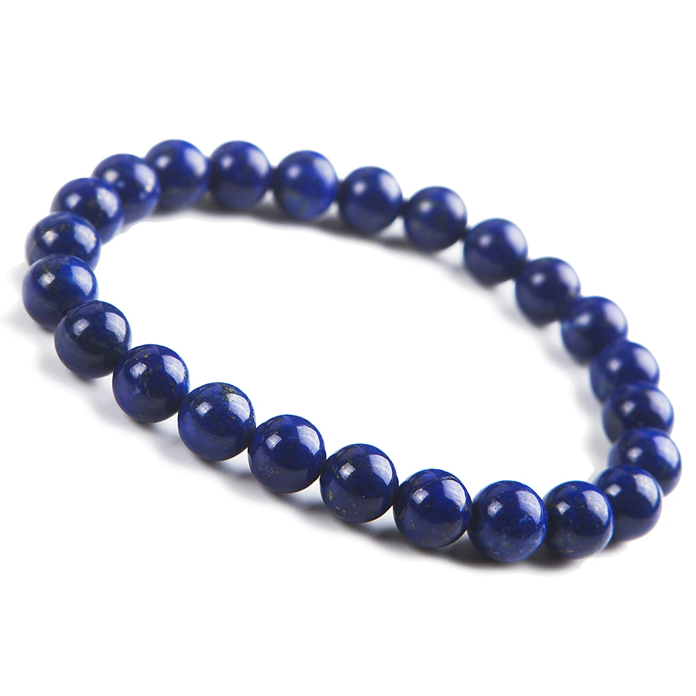 Genuine Natural Lapis Lazuli Gemstone Round Beads Bracelet 8mm Stretch Beads Woman Men Rare Fashion Crystal AAAAA