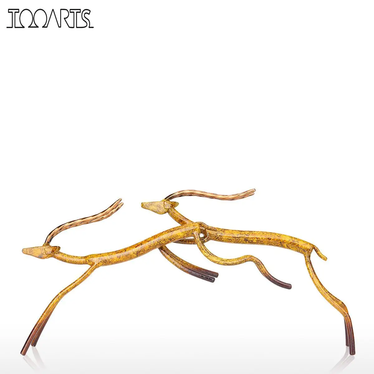 Светло-серый Tooarts Antelope железная скульптура, домашнее украшение, фигурки животных, рождественские украшения для дома, подарок на год, украшения - Цвет: Светло-серый