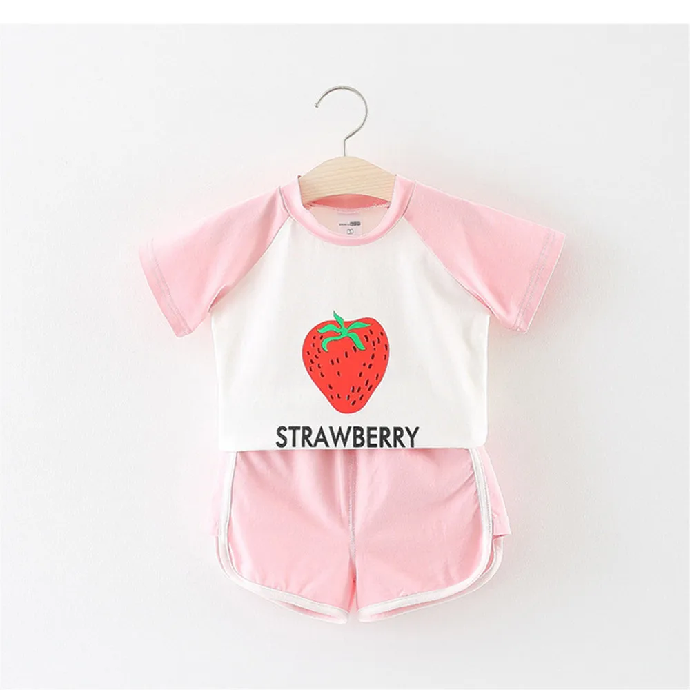 Новинка 2018 комплекты детских шорт летняя детская одежда футболка с принтом