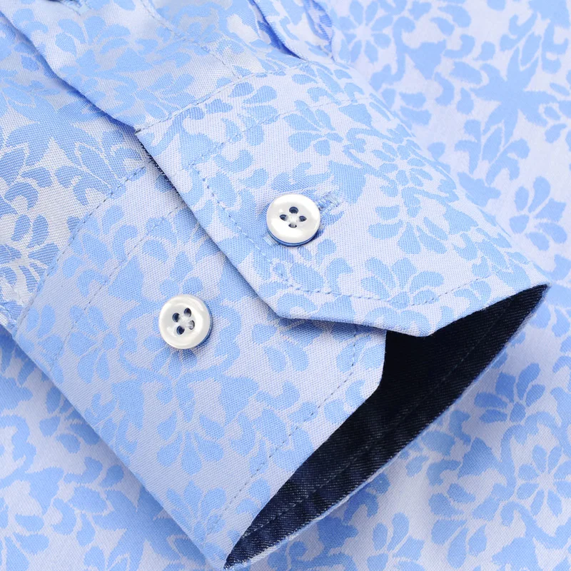 CAIZIYIJIA 100 Хлопковая мужская рубашка с цветочным принтом роскошная брендовая