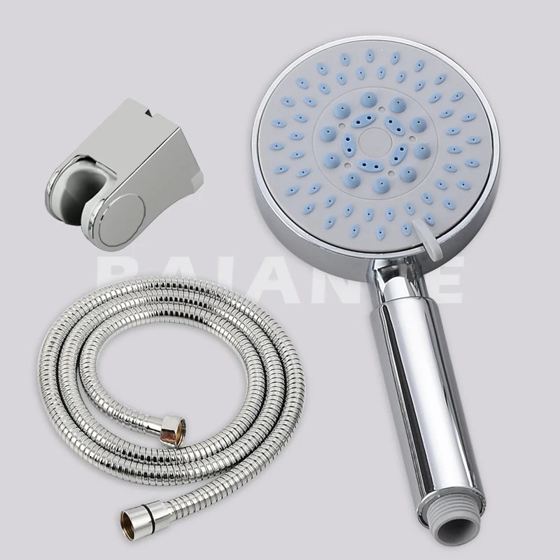 Насадка для душа из АБС пластика хромированная с держателем и шлангом|saving shower|water