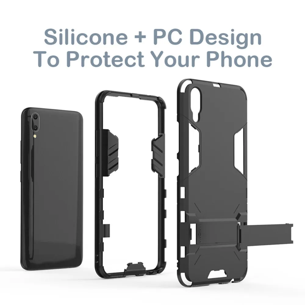 Case For VIVO V11 Phone Cases Armor Dual Layer Hybrid Kick Stand TPU&ampPC Protect Back Cover Capa Shell Konsmart |