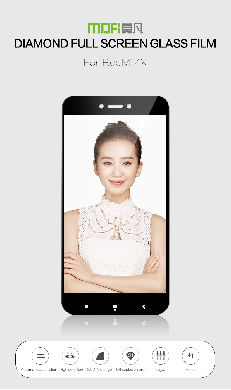 Для xiaomi redmi 4x, закаленное стекло,, Mofi, полное покрытие, Защита экрана для redmi 4X Pro, закаленное стекло, защитная пленка