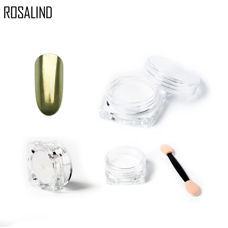 ROSALIND 1 шт. зеркальный блеск для ногтей пигмент порошок г Золотой Черный