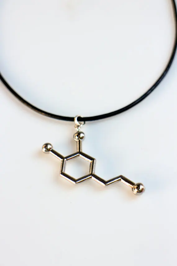 

12pcs/lot fashion necklaces for women and men,Dopamine molecule chemical pendant necklace Science students necklace