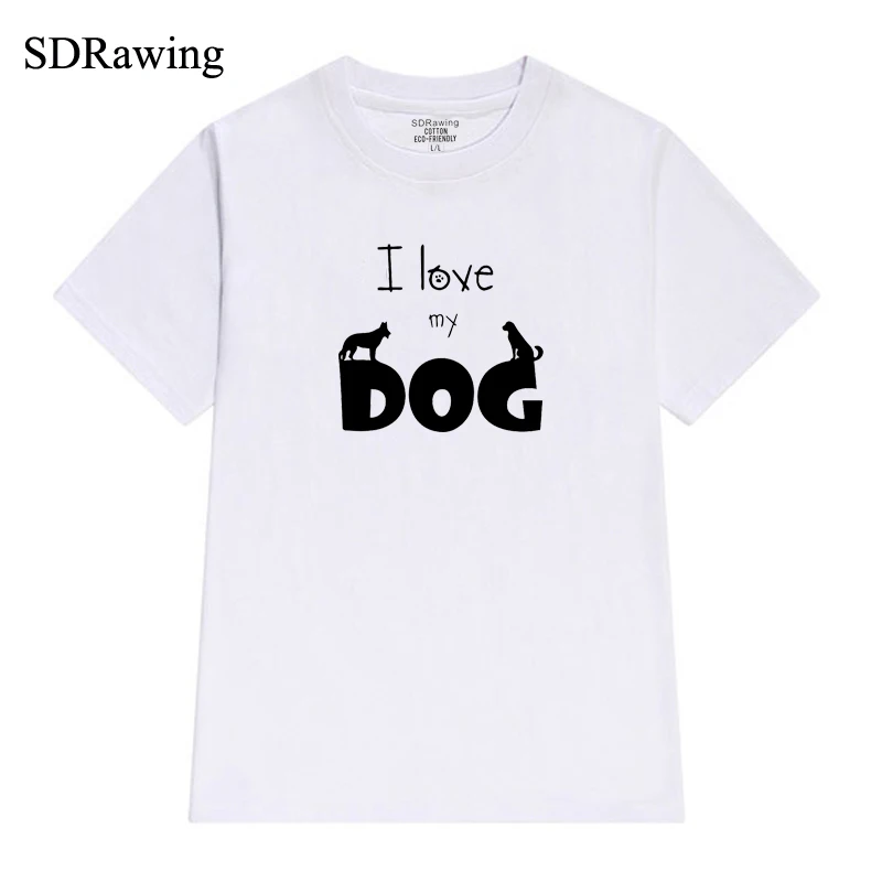 

Funny I love my dog print cotton t shirt for women dogl lover Graphic Tees Hipster Tumblr Cozy tops