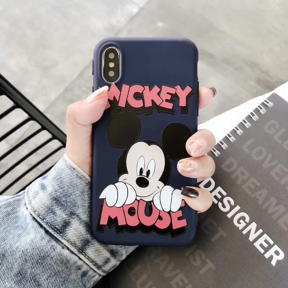 ORYKSZ милый мультяшный Микки с рисунком чехол для телефона iphone XS Max XR X 7 6 S 8 Plus Чехлы