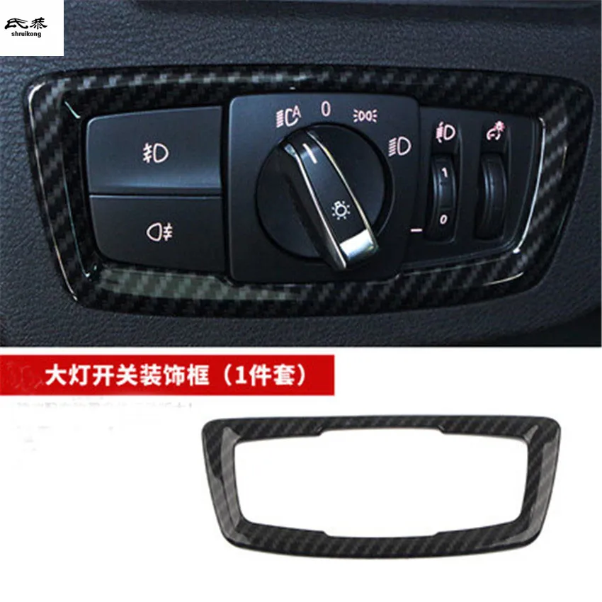 

1PC ABS Carbon Fiber Grain Headlight Adjustment Switch Decoration Cover For 2016-2018 BMW X1 F48 Car Accessories