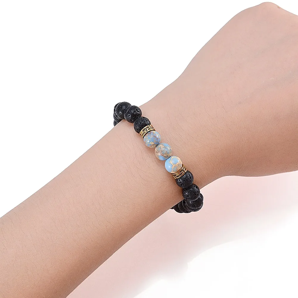 Natural Stone Bracelet Men Black Lava Healing Balance Diffuser Beads Bracelets For Women Jewelry Chrismas Gift | Украшения и