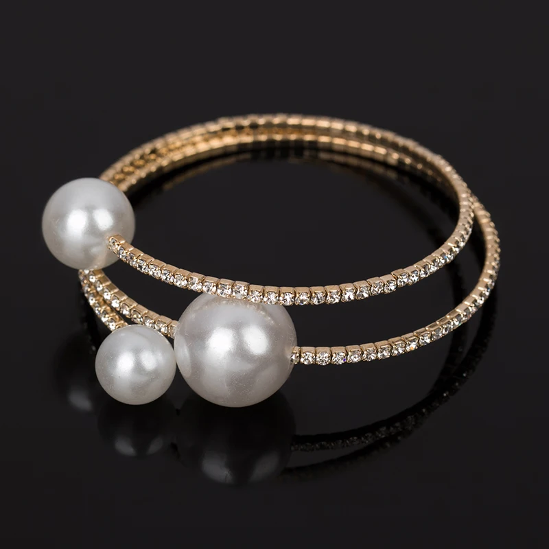 Женский жемчужный браслет с кристаллами регулируемый подарок 2016 для женщин