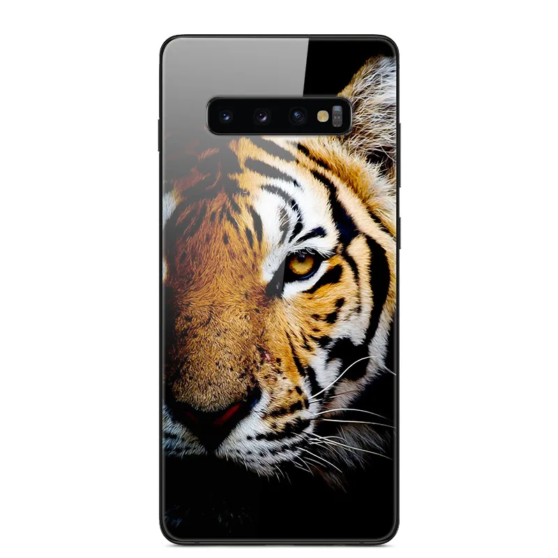 09 Чехол для samsung Galaxy S10 S10Plus, чехол из закаленного стекла для телефона, черный Чехол-бампер из ТПУ для samsung S10 Plus S10E S10+ s 10 - Цвет: 09