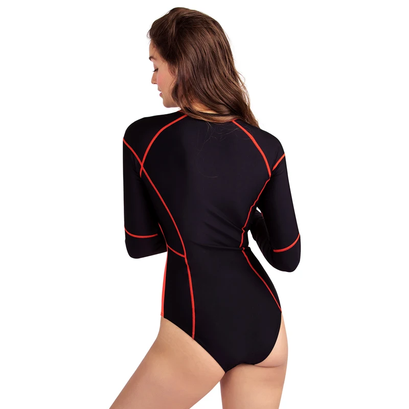 AXESEA женский купальный костюм с длинным рукавом Цельный купальник для серфинга