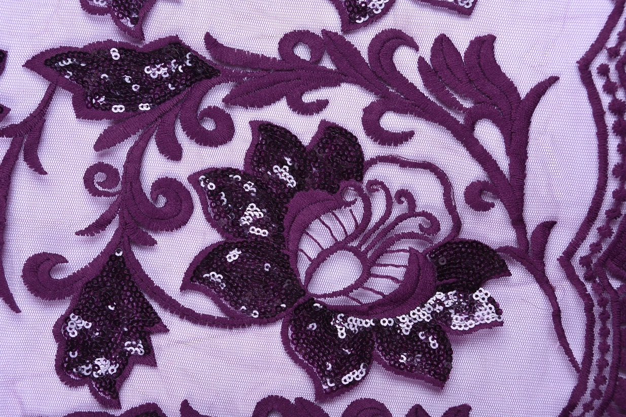 Latest Royal Blue African Embroidery Tulle Lace Fabric High Quality French Milk Silk Lace Fabric With Sequins 5 Yards 1611
