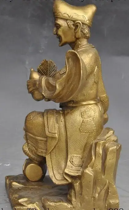 Китай миф латунь Буддизм Архат Живой Будда Jigong daoji CHAI Гонг Монах статуя | Дом и сад