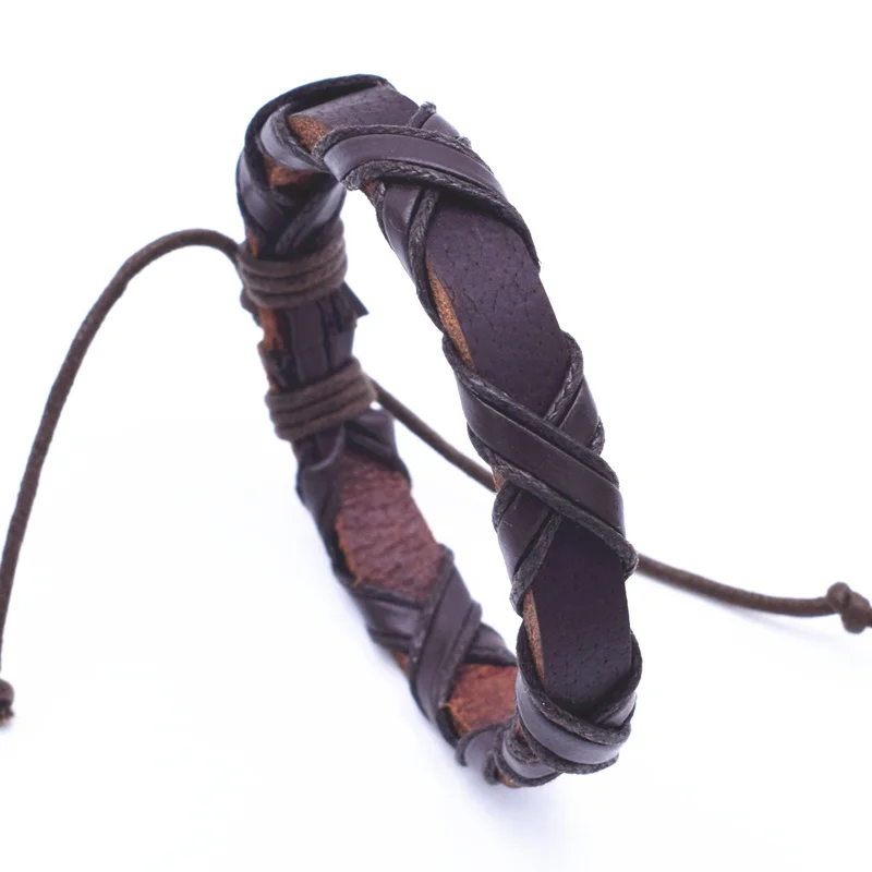 Новый дизайн крест кожаные браслеты из нержавеющей стали для мужчин плетеная